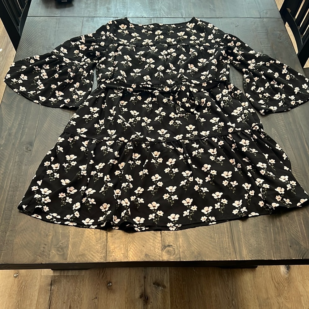 Gap Floral Puffer Sleeve Dress Size Small
